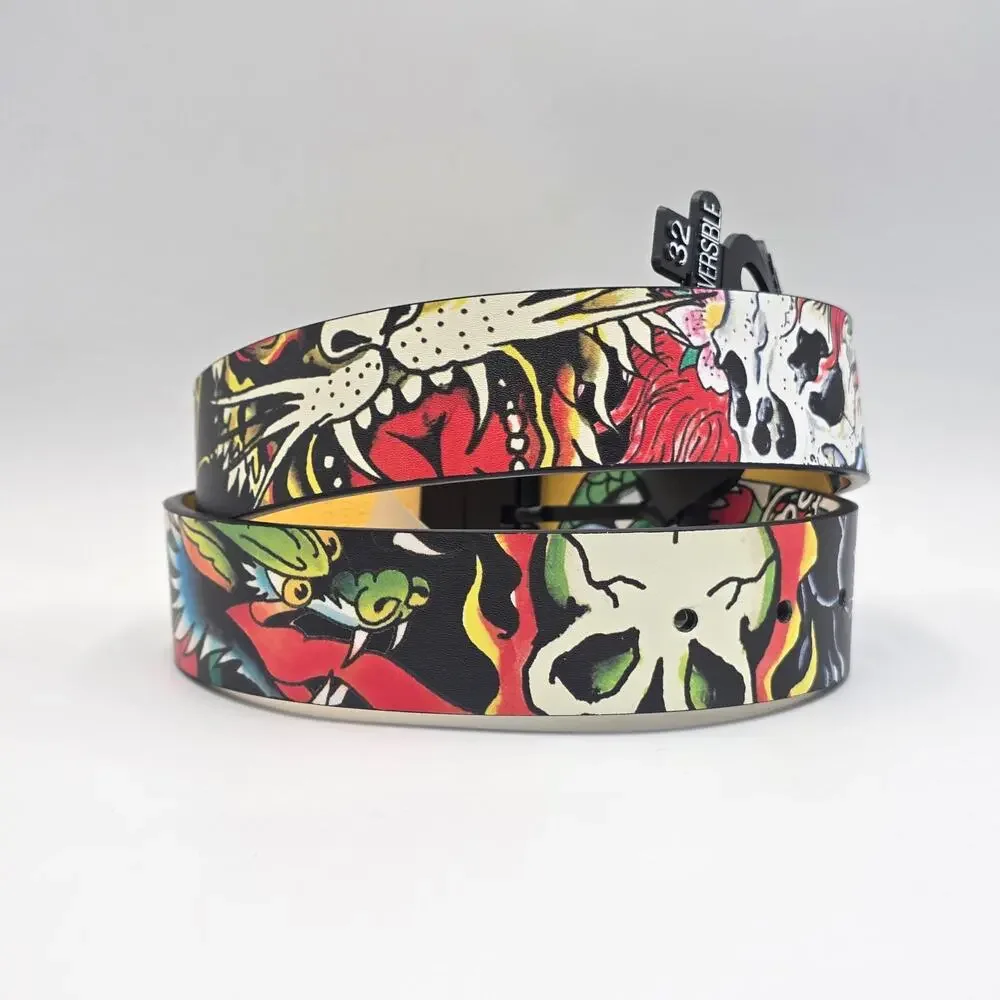 Ed Hardy For The World Men's Size 32 Reversible Belt New